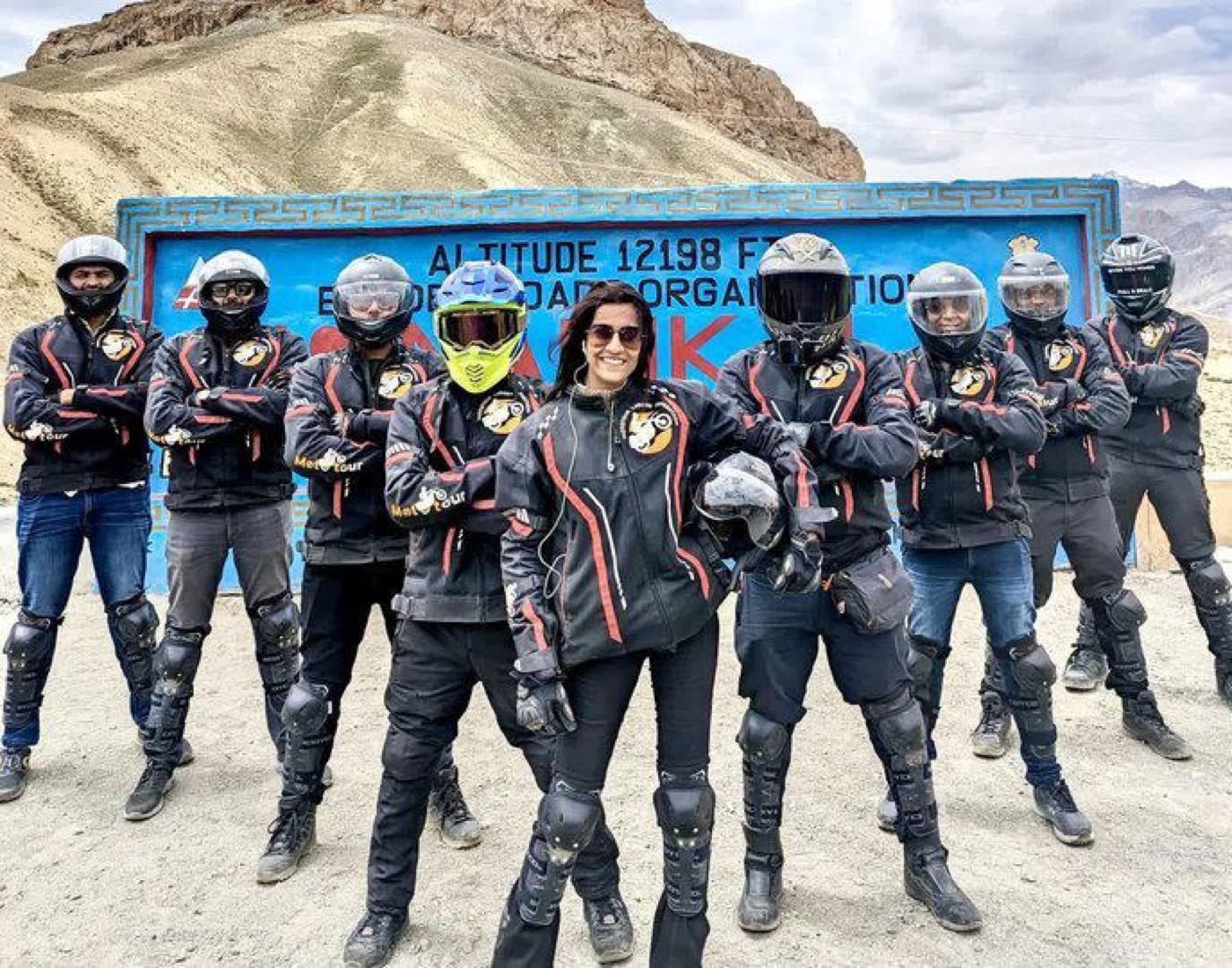 Mototour group photographed in the Nubra valley